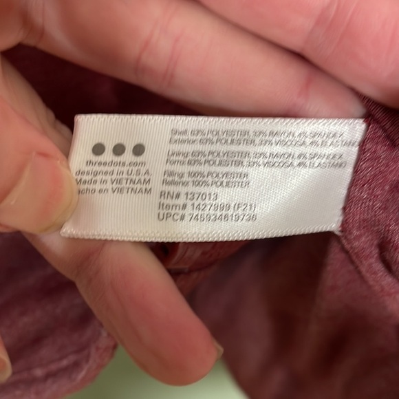 Three Dots Full Zip Quilted Jacket Rose Size Small - Picture 5 of 6